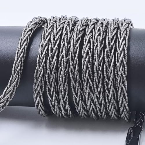 FAAEAL MMCX Connectors 8N Single Crystal Copper Silver Plated Mixed Cord Compatible with Sennheiser IE900 IE600 Shure SE535 SE315 UE900s TIN Audio T2 T3 BGVP Earphone 3.5mm Plug