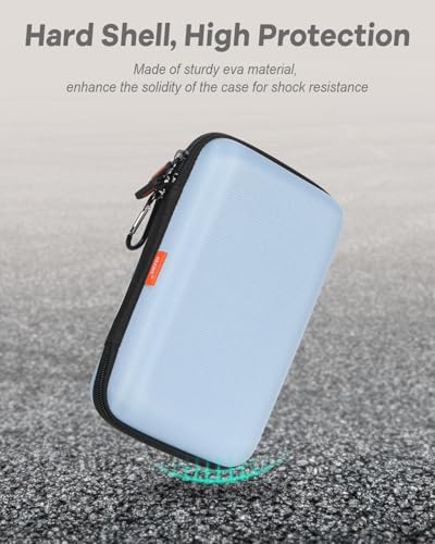 Shockproof Hard Shell Carrying Case, Case for External Hard Drive - color: Light-Blue