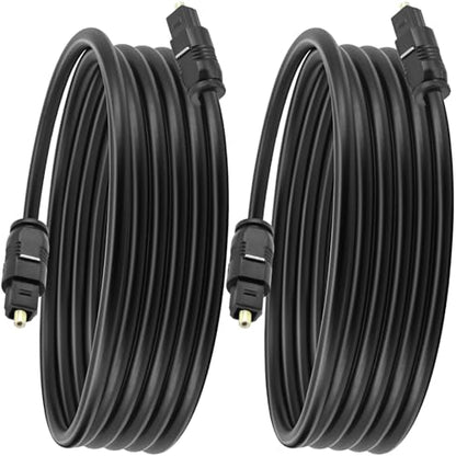 Toslink Optical Audio Cable, 2 Pack 1.8M/6Ft Digital Optic Cord, Gold Plated Plugs Fiber Optic Audio Adapter Toslink Cord for Audio System, Sound Bar, TV, Game Consoles, Home Theaters Etc