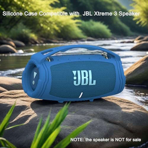 Silicone Cover Case for JBL Xtreme 3 Portable Bluetooth Speaker | Soft Skin Sleeve Protective Carrying Case for JBL Xtreme 3 with Handle, Shockproof and Anti-Scratch Cover (Blue) - color: Blue