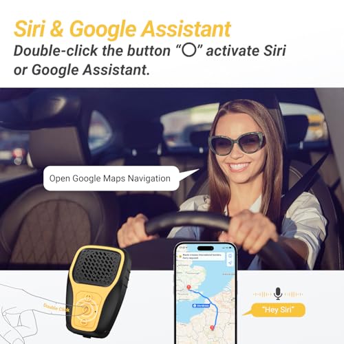 INGA Wearable Bluetooth Speaker, IP67 Waterproof Clip-on Mini Portable Speakers, Supports Siri Google Assistant, Wireless Clip Speaker with Built-in Mic, Hands-Free Music and Calls(Yellow) - color: Yellow with Voice Assistant