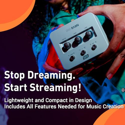 ESI Neva UNO | Professional 24-bit/192kHz 2x2 USB Audio Interface for PC and Mac with XLR, Line, and DI Inputs, Podcasting, and Streaming, Perfect for Guitarists, Music Production Software Included