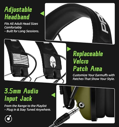 PROHEAR Digital Electronic Shooting Ear Protection 5X Sound Amplification Earmuffs, 23dB NRR Low Profile Noise Reduction Hearing Protection for Gun Range and Hunting, Green - style: Electronic 2.0 - Green