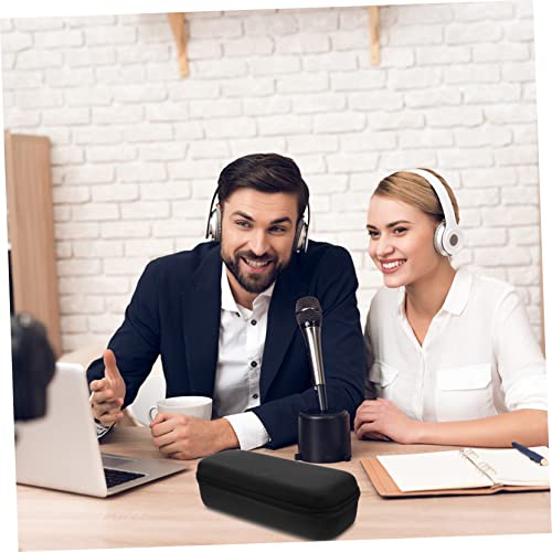 Portable Microphone Bag Protective Case Drop Resistant Small with Mesh Pocket for Mic and Digital Accessories Durable Shockproof Dustproof Carrying Handbag for Travel and Storage