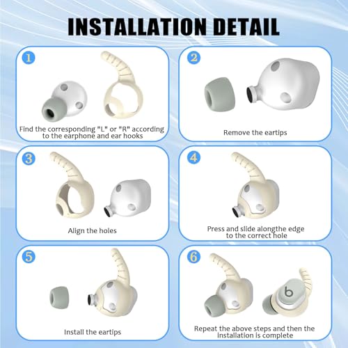 Ear Hooks for Beats Solo Buds, 5 Pairs Ear Hook Compatiable with Beats Solo Bud 2024 Silicone Accessories Anti-Slip Ear Covers Holder [Not Fit in The Charging Case](Multicolor)