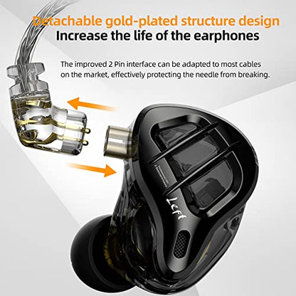 KZ ZAR in-Ear Monitor 7BA+1DD Earbud Headphones IEM | Noise Isolation, Clear in All Frequency Stereo Comfort-fit in Ear Headphones for Audio Engineers, Musicians(Nomic)