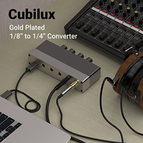 Cubilux 6.35mm to 3.5mm Audio Adapter, Gold Plated 1/4” Male to 1/8” Female TRS Stereo AUX Connector Converter for Guitar Keyboard Digital Piano Studio Monitor Amplifier Mixer Splitter, 6-Pack - color: 6-Pack