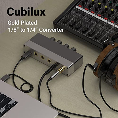 Cubilux 6.35mm to 3.5mm Audio Adapter, Gold Plated 1/4” Male to 1/8” Female TRS Stereo AUX Connector Converter for Guitar Keyboard Digital Piano Studio Monitor Amplifier Mixer Splitter, 6-Pack - color: 6-Pack