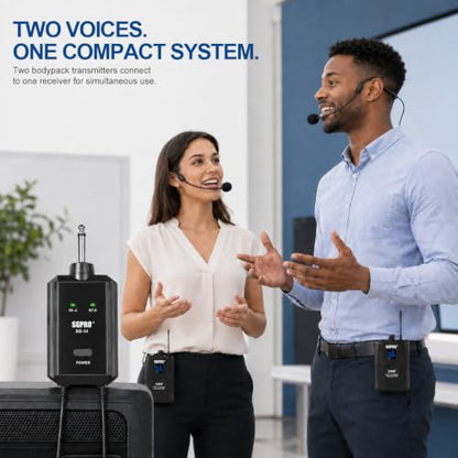SGPRO SG-14BB Dual Wireless Head-Worn Microphone Set - color: SG-14BB | Two Bodypack Set