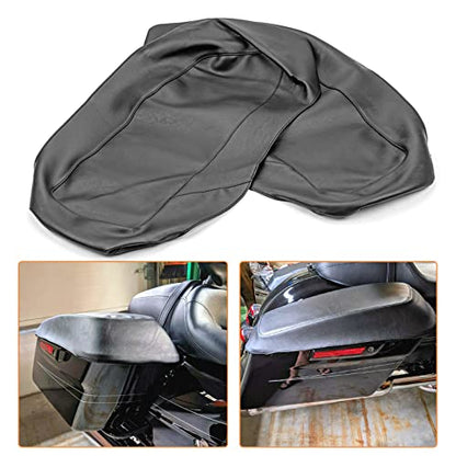 Mofun PU Leather Saddlebag Speaker Lid Covers Fit for Touring 2014-2023 | Fit for Harley Touring Road King Street Electra Road Glide 2014-2023 - size: 2014-2023 Patternless Style