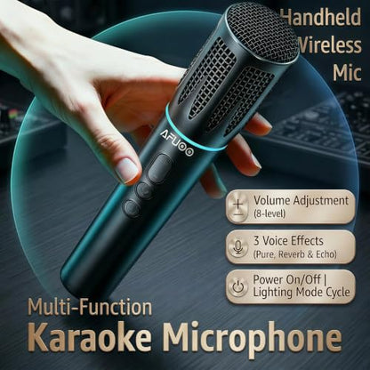 W68 Dual Handheld Wireless Microphone for Karaoke, Church, Party