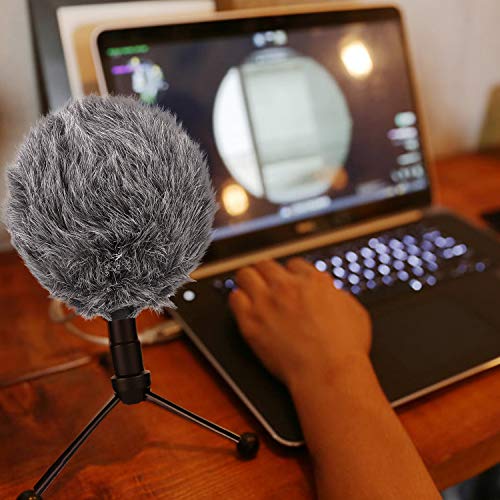 SUNMON Deadcat Mic Windshield Fur Filter for Blue Snowball iCE Condenser Microphone - Outdoor Mic Windscreen Wind Muff (Grey)