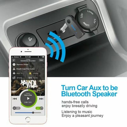 Bluetooth Transmitter Receiver Wireless Adapter: 3.5mm Aux Jack Stereo Audio Input Output - for TV Car Headphone Speakers