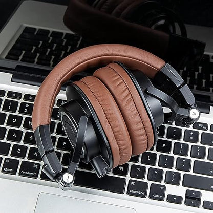 SOULWIT Earpads for ATH M50X Headphones - Coffee | for Audio Technica M50X/M40X/M30X/M20X/MSR7/SX1 Monitor Headphones - color: Coffee