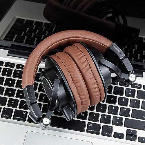 SOULWIT Earpads for ATH M50X Headphones - Coffee | for Audio Technica M50X/M40X/M30X/M20X/MSR7/SX1 Monitor Headphones - color: Coffee