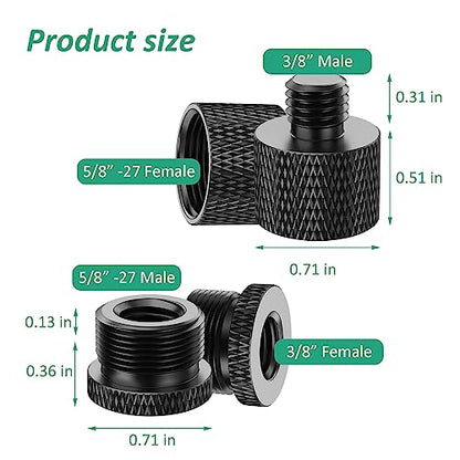 Mic Stand Adapter 5/8 Female to 3/8 Male and 3/8 Female to 5/8 Male Screw Thread Adapter for Tripod Stand Mic Mount ect 8 Pack by Rigych - color: 3/8 & 5/8