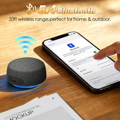 Dual Bluetooth Speaker Set with TWS & Magnetic Base Wireless Speakers - color: Black