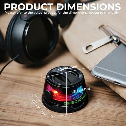 G200 Magnetic Bluetooth Speaker with RGB Lights | Compact design, strong magnetic mount, colorful RGB lighting, TWS stereo pairing, for travel, home, and outdoor use. - color: Black 2 piece