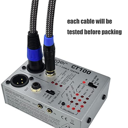 Balanced 1/4" TRS to XLR Male Patch Cable, 3.3Feet Quarter Inch 6.35mm to 3pin XLR Male Microphone Cable, Heavy Duty Nylon Braided, Gold Plated Plug, for Mixer, Speaker, Studio Monitor -2Pack - size: 3.3Feet, 2Pack