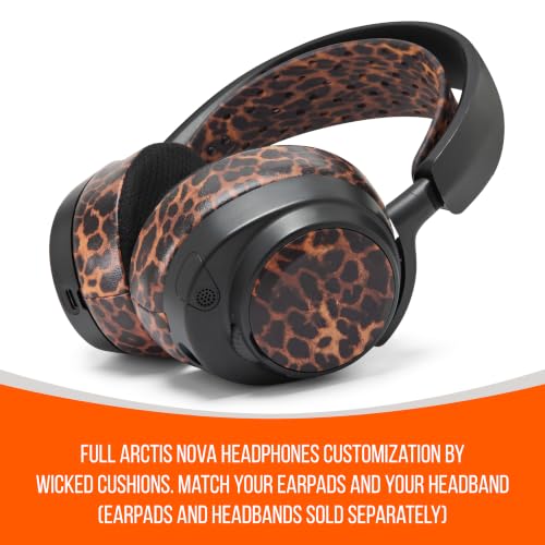 WC Side Plates for Arctis Nova Pro Wireless, Pro Wired & Nova Elite | Made by Wicked Cushions | Also fits Nova Pro Omni, 7, 7X & 7P | Leopard - color: Leopard