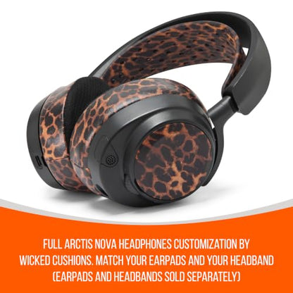WC Side Plates for Arctis Nova Pro Wireless, Pro Wired & Nova Elite | Made by Wicked Cushions | Also fits Nova Pro Omni, 7, 7X & 7P | Leopard - color: Leopard