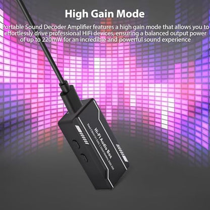 Tissting Portable DAC Amplifier with 4.4mm & 3.5mm Jacks - High Gain Mode, Balanced Output 220mW for Smartphone, Computer, Tablet, HiFi Headphones Lossless Audio Playback