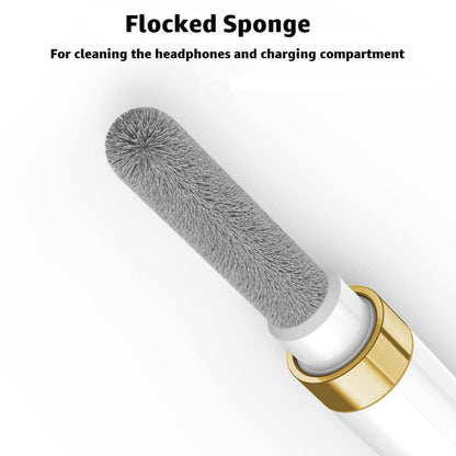 Dual-Brush Earbud Cleaning Pen | 4-in-1 Pro Kit for Precision & Durability, Tool Compatible with Airpods, Galaxy Buds, All Wireless Headsets -Gold - color: Gold
