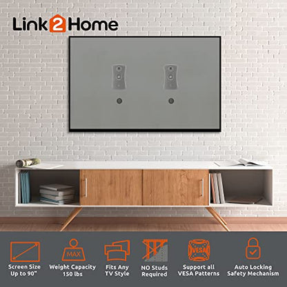 Link2Home Commercial Electric Series Fixed TV Wall Mount for 26 in. – 90 in. TVs - style: Fixed
