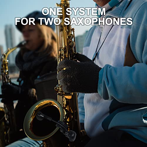 SGPRO D-333T Dual Wireless Gooseneck Saxophone Microphone Set | Dual clip-on condenser set, Preset EQ and echo, 262 ft range, Rechargeable, 4.5 hr runtime, Sax and brass, Live and recording - color: D-333T | Standard Dual Set