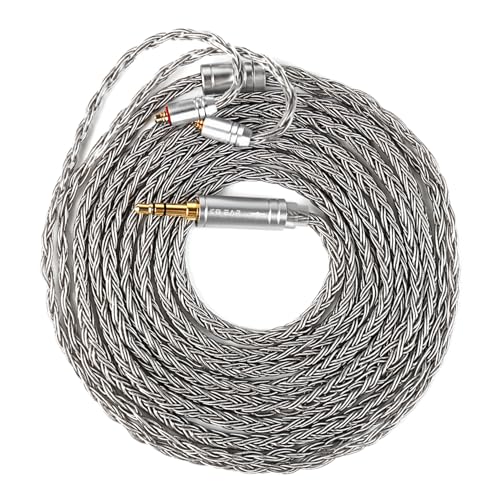 Kinboofi 2.0m Long in Ear Monitor Cable,KBEAR ST24 Plus IEM Cable,5N OCC Silver-Plated HiFi Earphone Upgrade Wires,Earbud Headphone Replacement Extension Cord for Audiophile (MMCX 3.5, Grey, 2.0m)