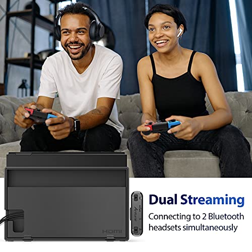 Antank Bluetooth Audio Transmitter (USB Type-C) Support aptX-HD aptX Low Latency AAC Compatible with Nintendo Switch/Lite/OLED/ PS4/ PS5/ PC Bluetooth Adapter with in-Game Chat Microphone