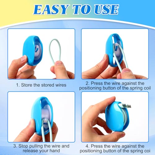 Automatic Cord Reel, Retractable Hidden Cable Reel, for USB Cable Headset Cord Charger Cable for Travel and Organization (3PCS)