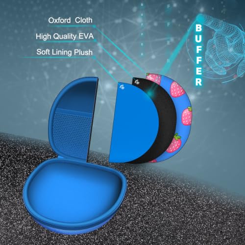 Kid Headphones Case for New Bee/iClever Headphone,Strawberry Blue,Case Only | for iClever BTH12 HS19 BTH20 BTH22 BTH26/Candy Bila/JBL Junior 320/MIDOLA/JoySpark/ADOOPE/Earfun Etc Cute Kids Headphone - color: Strawberry Blue