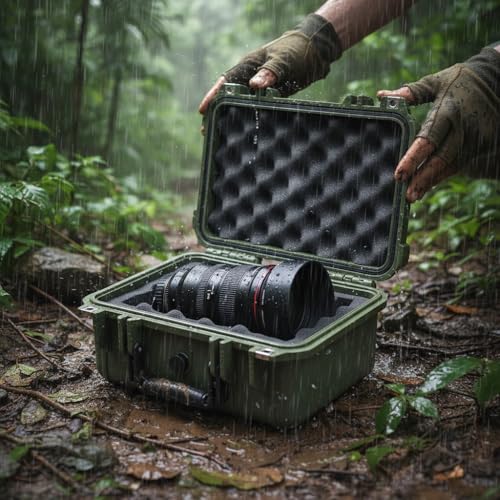 MEIJIA All Weather IP67 Waterproof Hard Camera Case,Hard Protective Case,Hard Case with Customizable Foam,Fit Use of Drones,Camera,Equipments,Pistols(Green,13.35 x11.63x5.98inches) - color: Green, size: 13.35 x11.63x5.98inches