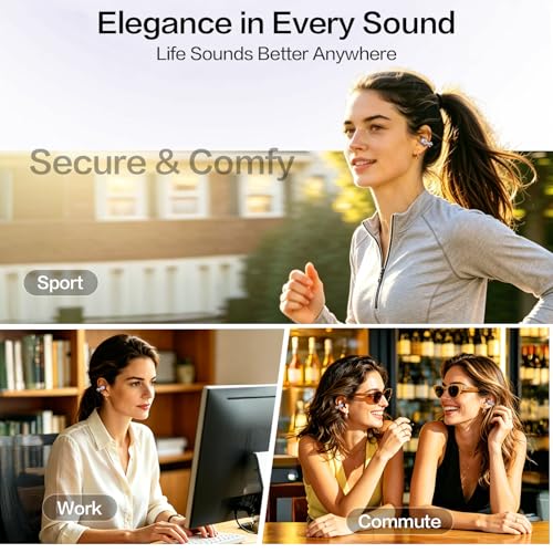 2026 Open Ear Clip On Earbuds with Detachable Butterfly Earrings, Bluetooth 6.0 Wireless Headphones for Women, 50H Playtime, Lightweight & Pain-Free Fit for Small Ears, IPX6 Great Gift Purple - color: Purple