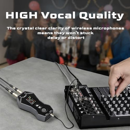 MSS2 Professional Wireless Microphone System, Auto Scan | Dual Antenna Diversity Transmission, 300ft Range, Dynamic Microphones for Karaoke Singing, DJ, Church, Party, Wedding