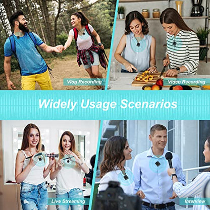 KIMAFUN Dual Wireless Lavalier Microphone for Camera, 2 Pack Lapel Mic for Interview Live Stream KM-G50-2 - size: 3.5MM-2Tx1Rx