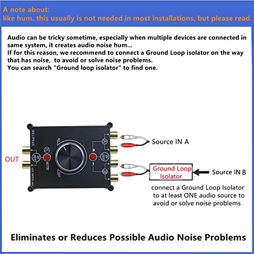 2-Way Stereo L/R RCA Switch Selector 2 in 1 Out Audio Passive Signal Switcher Splitter Box - color: 2 ports RCA switch(2 IN 1 OUT)