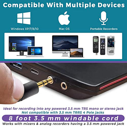 ECS WordForum 3.5mm TRS 360° Omnidirectional Stereo Conference Microphone for PC - with Daisy Chain Option, Condenser Mic for Teleconferencing - 4 Pack - size: 4 Pack - WordForum 3.5mm