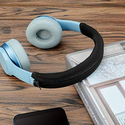 Geekria Headband Cover for Beats Solo 3/4/2, Zippered Neoprene, Black | Tool-Free DIY Installation, Fits 1MORE SonoFlow Pro HQ51, Washable Sweat-Resistant