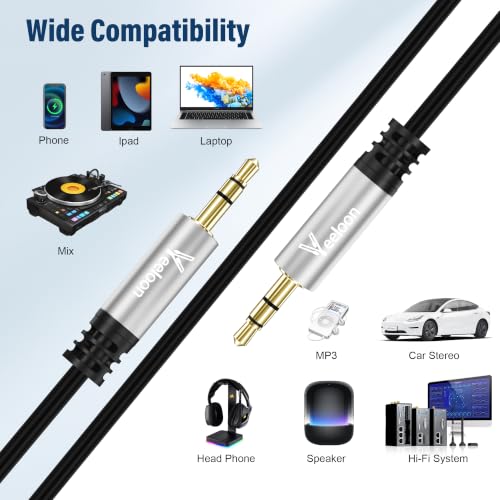 3.5mm TRS to TRS Balanced Stereo Patch Cables,Multicolor 1/8 Inch Male to Male Car Stereo Audio AUX Cable 6 FT-6 Pack,Gold-Plated Plugs for Headphones,DVD Players, Speakers,iPhone ,MP3, iPods,Tablet - size: 6FT, style: 1/8 TRS Stereo