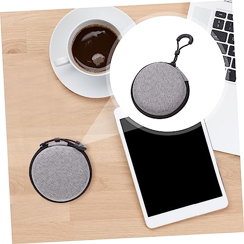 Nylon Earphone Storage Box with Lanyard, Silver