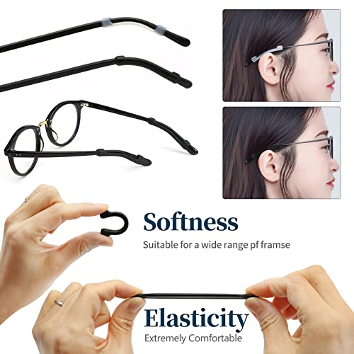 KAJUDA 16 Pairs Glasses Ear Grip, Anti Slip Eyeglass Holder, Silicone Eyewear Retainers Hook for Sunglasses, Sports, Study