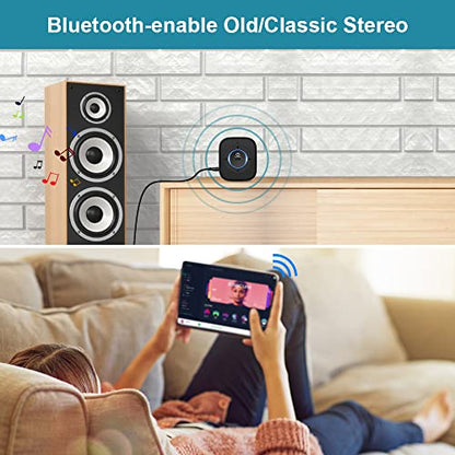 Golvery Bluetooth 5.4 Receiver, HiFi Wireless Audio Adapter for Car/Speaker | 3.5mm AUX Bluetooth Adapter for Home Stereo/Wired Headphones, Built-in Microphone for Handsfree Calls, Dual Connection, 20H - style: Stereo J207 with Mic & Volume Control