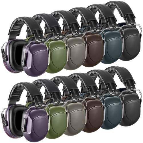 12 Pcs Adults Kids Ear Protection Noise Cancelling Headphones Shooting Ear Muffs Bulk 27dB Noise Reduction Earmuffs Hearing Protection for Gun Range Outdoor Mowing - size: Universal Fit (kids & Adults), style: Shooting Style 2