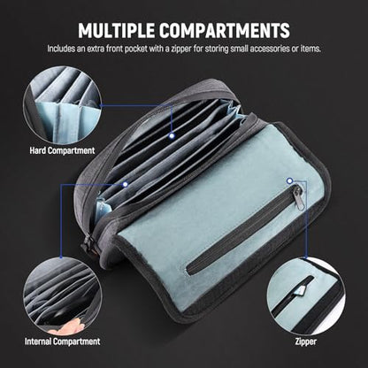 NEEWER Camera Lens Filter Case with Water Resistant Hard Shell, 6 Soft Pockets, Shoulder Strap, Pro Photography Filter Bag Storage Pouch for 4''x 4'', 4''x 5.65'' Square, 95mm Circular Filters, PB025 - style: Pb025