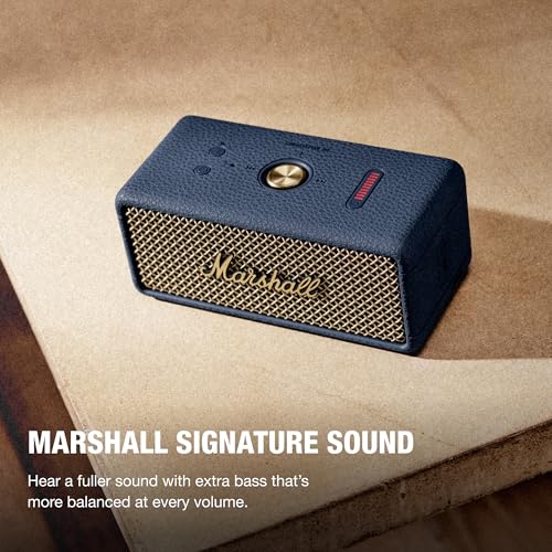 Marshall Emberton III Portable Bluetooth Speaker - Rugged Waterproof/Dust-Proof Design | Loud Stereo Sound, Deep Bass | Compact and Wireless for Travel and Outdoors - Midnight Blue - color: Blue