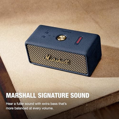 Marshall Emberton III Portable Bluetooth Speaker - Rugged Waterproof/Dust-Proof Design | Loud Stereo Sound, Deep Bass | Compact and Wireless for Travel and Outdoors - Midnight Blue - color: Blue