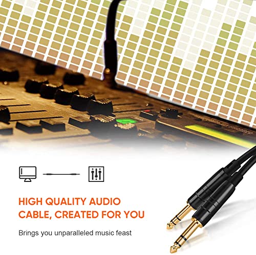 CableCreation 1/4 Inch 6.35mm TRS Balanced Stereo Instrument Guitar Cable | Pro Grade Quarter inch 1/4'' TRS Male to Male Audio Cable for Bass,Keyboard,AMP,Speaker,Mixer,Studio,Speaker/Receiver,6~50ft - size: 50 Feet