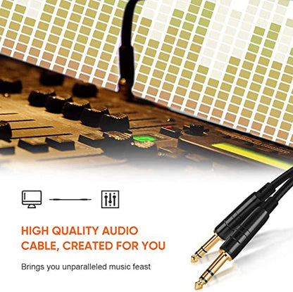 CableCreation 1/4 Inch 6.35mm TRS Balanced Stereo Instrument Guitar Cable | Pro Grade Quarter inch 1/4'' TRS Male to Male Audio Cable for Bass,Keyboard,AMP,Speaker,Mixer,Studio,Speaker/Receiver,6~50ft - size: 50 Feet